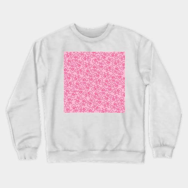 Bikes Pink Pattern Crewneck Sweatshirt by XOOXOO